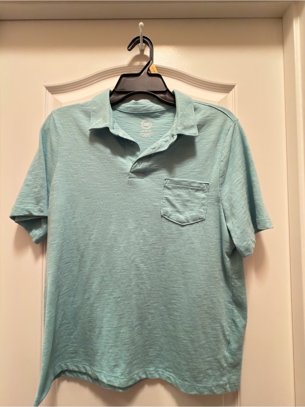 wonder nation Men's Teal Pocket Polo